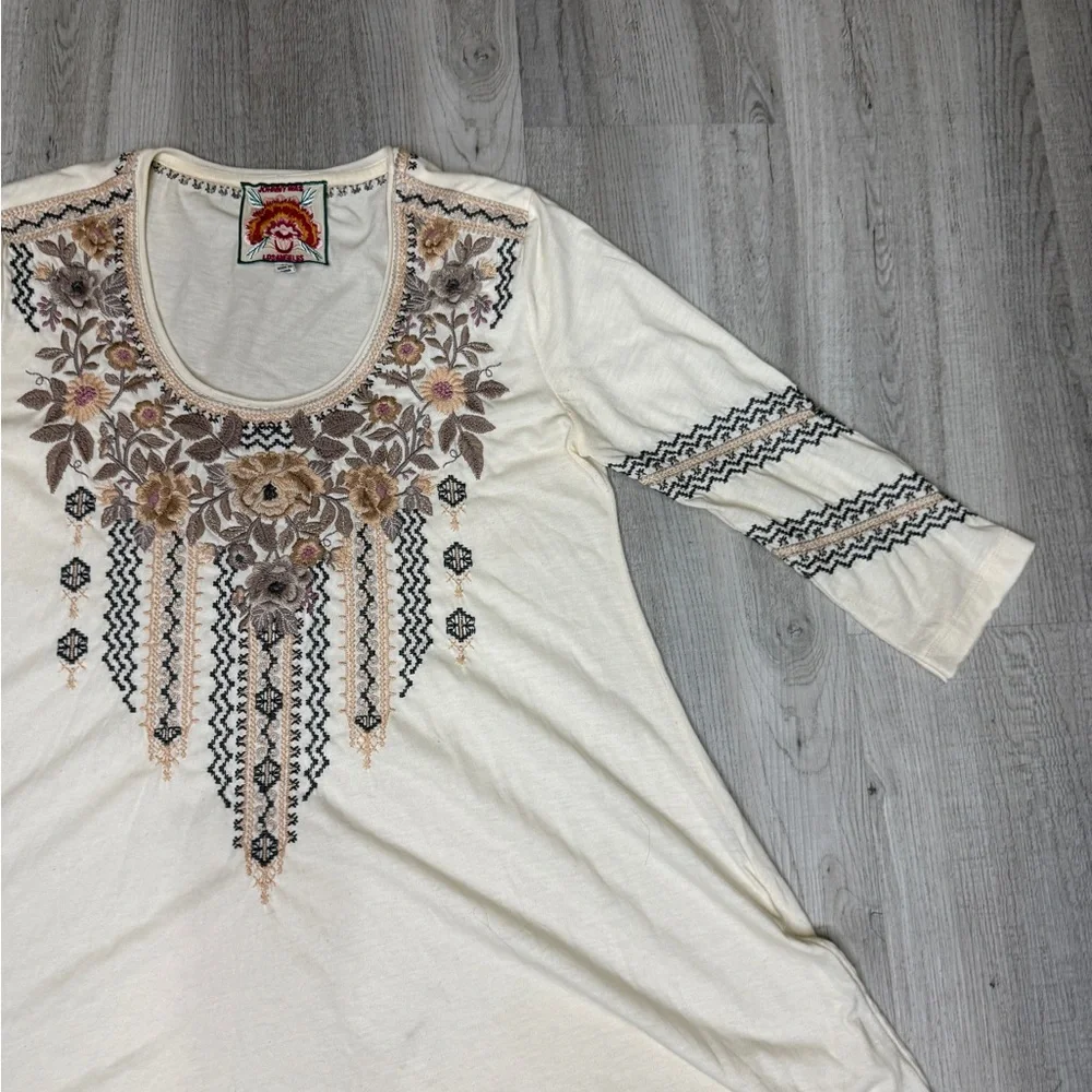 Johnny Was Marushka 3/4 Sleeve Trapeze Tee Top Size XS see Measurements Runs Big - Picture 10 of 15